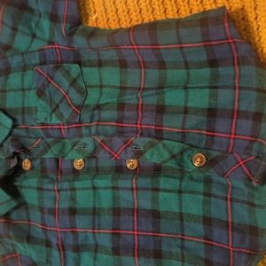 Baby boy green blue flannel shirt size 3 & 6 month